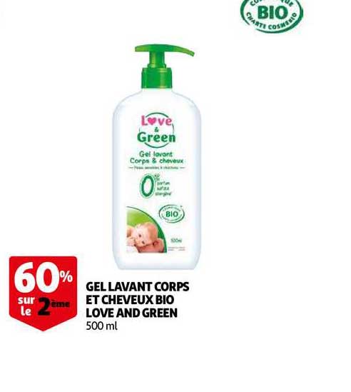 gel lavant corps et cheveux bio love and green