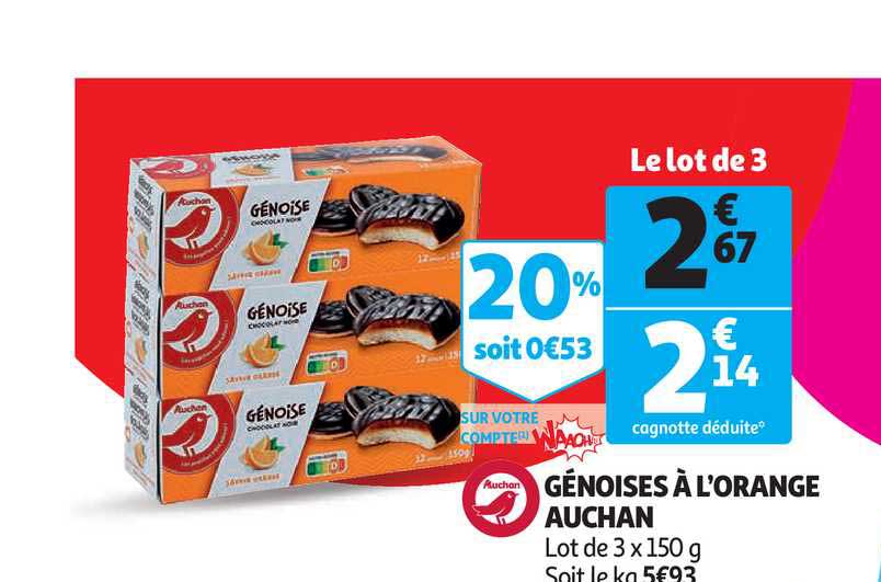 génoises à l'orange auchan