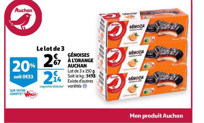 génoises à l'orange auchan
