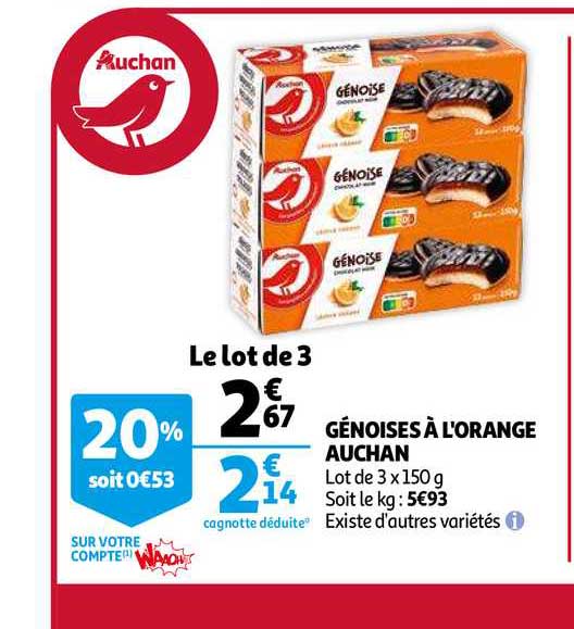 génoises à l'orange auchan