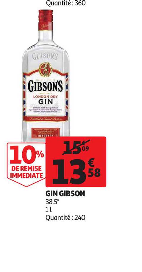 Gin Gibson 10% De Remise Immédiate