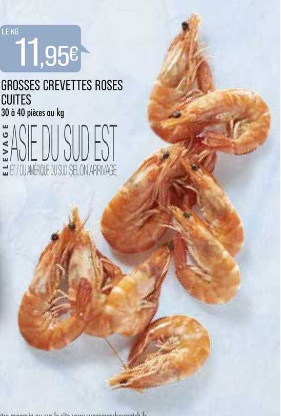 grosses crevettes roses cuites