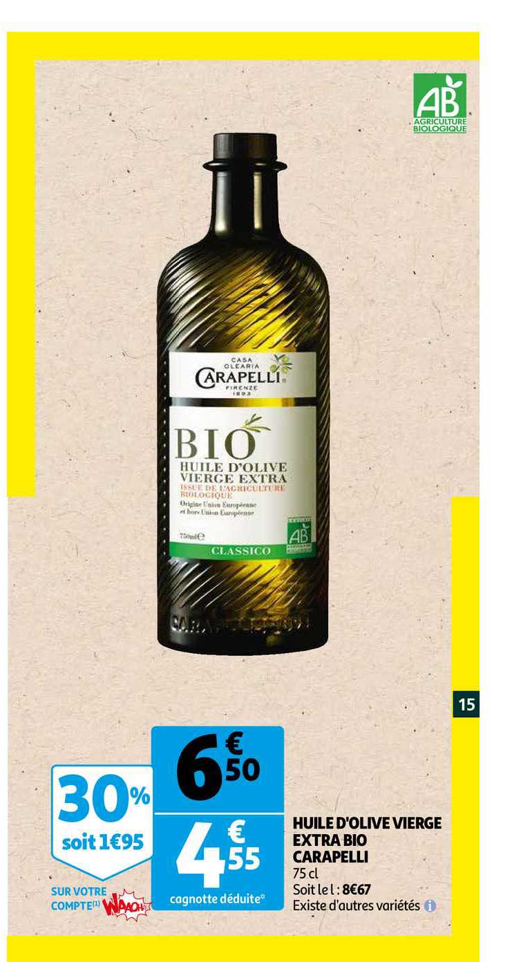 Huile D'olive Vierge Extra Bio Carapelli