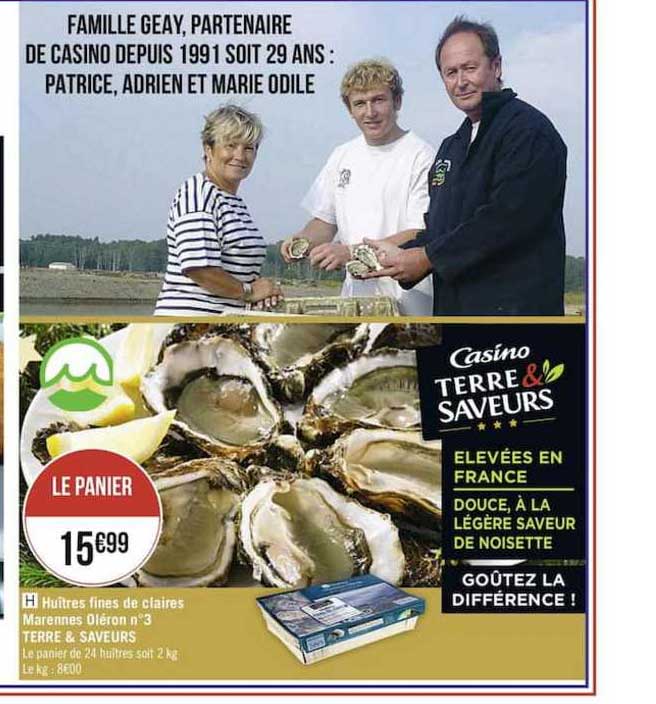 Huîtres Fines De Claires Marennes Oléron N°3 Terres & Saveurs