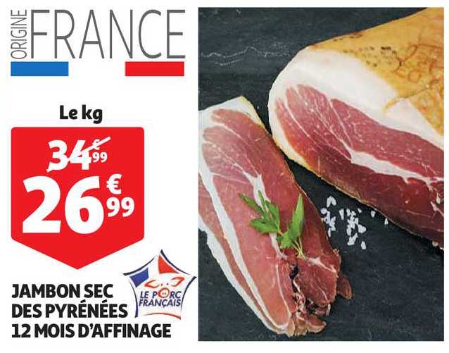 jambon sec des pyrénées 12 mois d'affinage