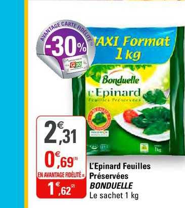 l'épinard feuilles préservées bonduelle