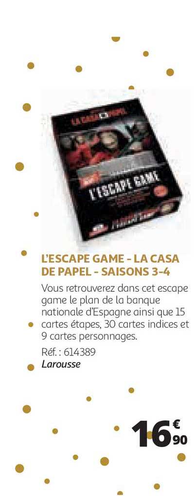 l'escape game - la casa de papel saisons 3-4