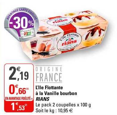 l'île flottante à la vanille bourbon rians