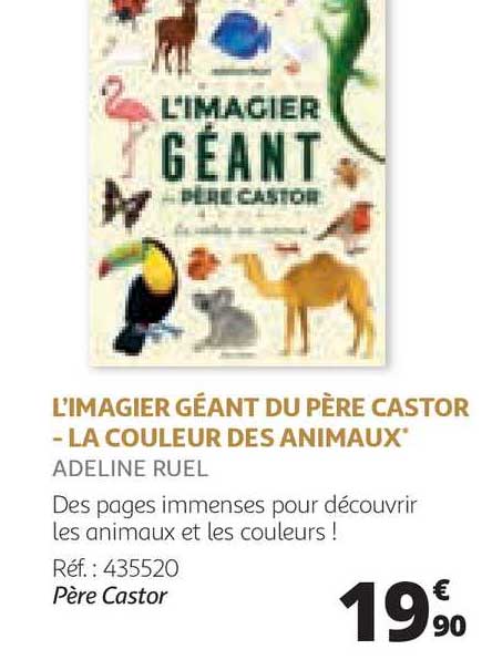 l'imagier géant du père castor - la couleur des animaux adeline ruel