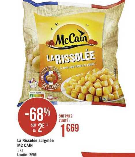 la rissolée surgelée mc cain -68% sur le 2e