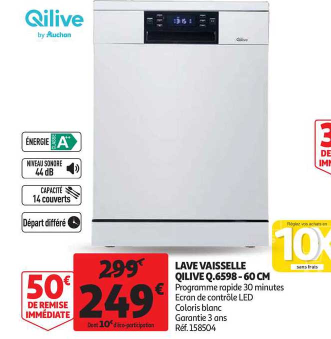 lave vaisselle qilive q.6598 60 cm