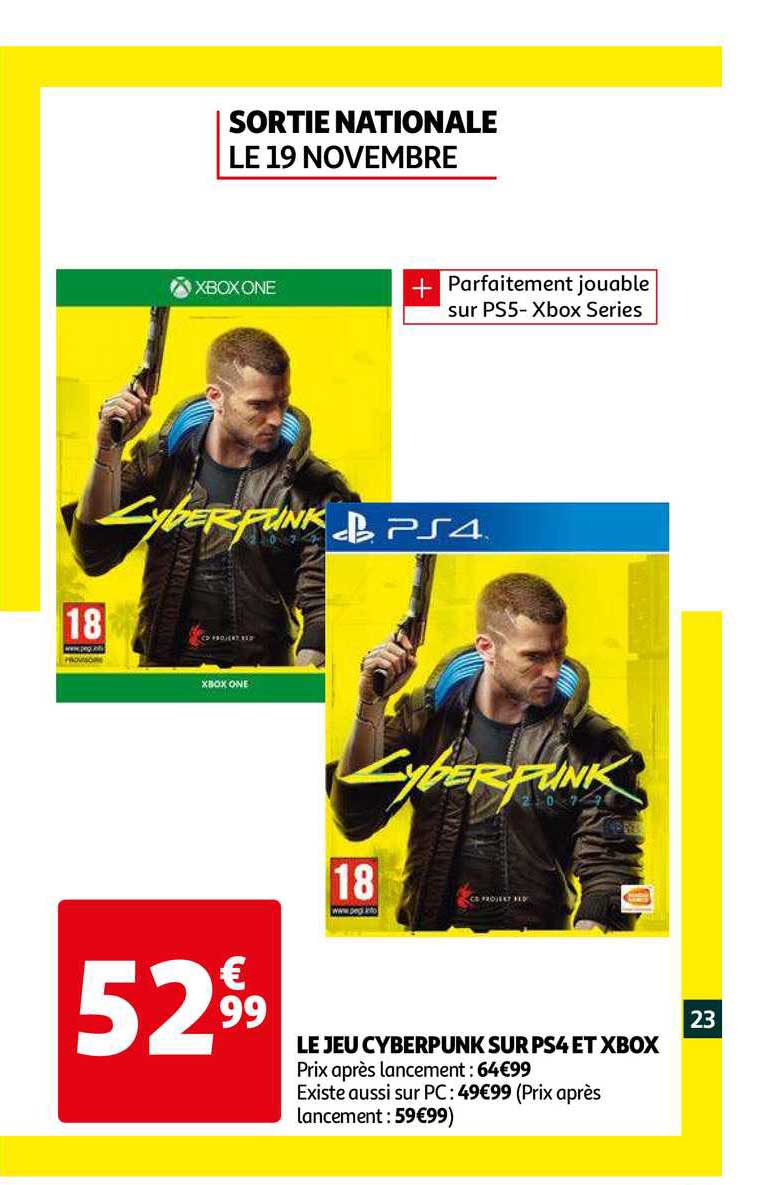 le jeu cyberpunk sur ps4 et xbox
