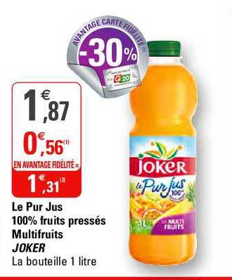 le pur jus 100 fruits pressés multifruits joker