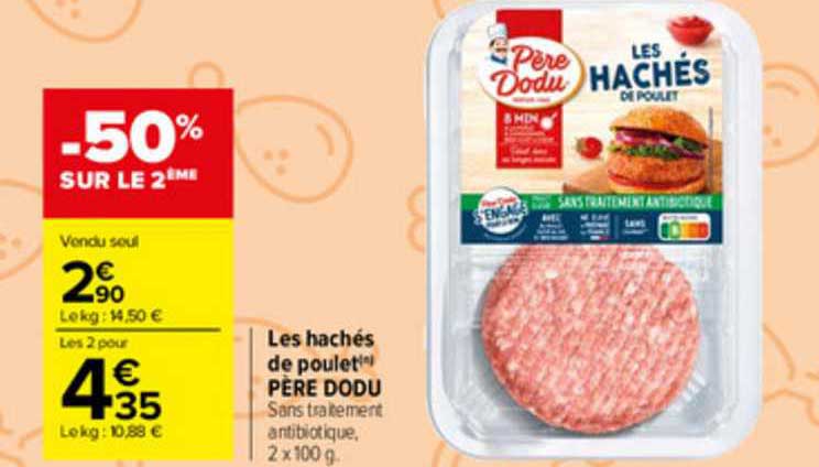 les hachés de poulet père dodu