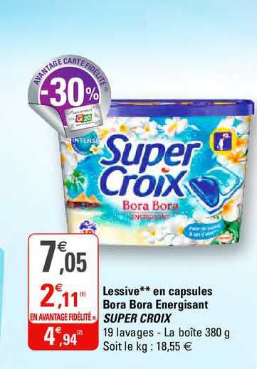 Lessive En Capsules Bora Bora Energisant Super Croix