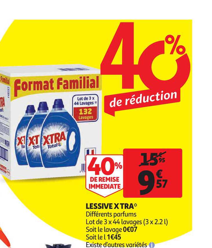 lessive x tra 40% de remise immédiate