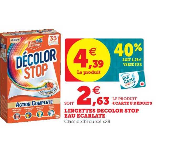 lingettes décolor stop eau ecarlate
