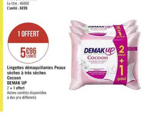 Lingettes Démaquillantes Peaux Sèches à Très Sèches Cocoon Demak Up