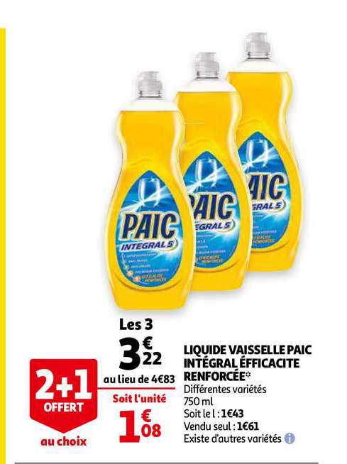 liquide vaisselle paic intégral efficacité renforcée