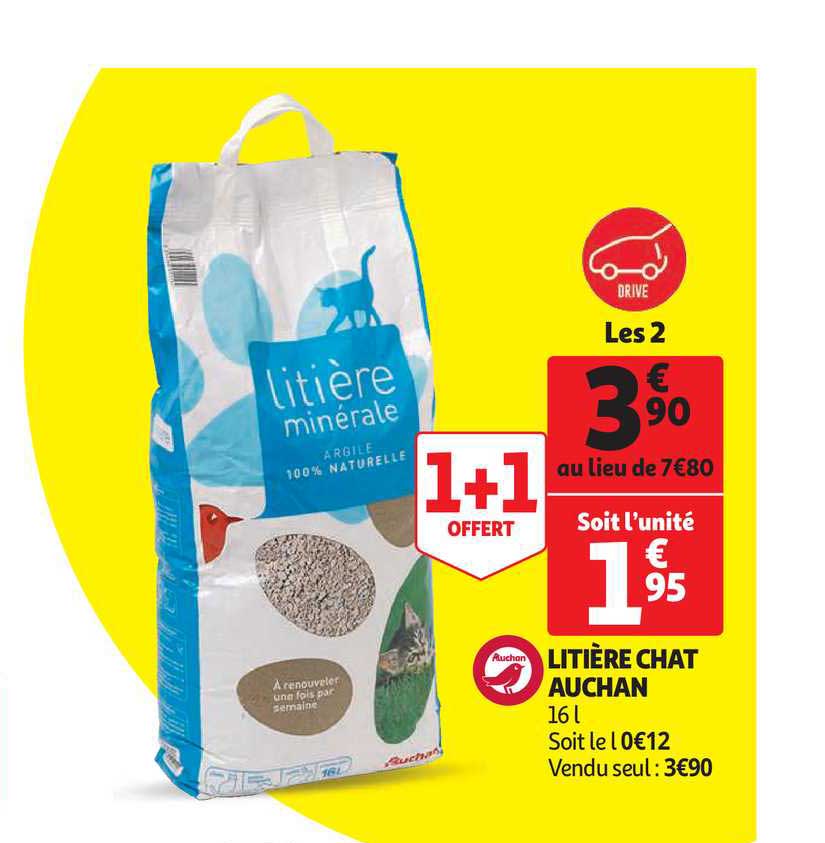 Litière Chat Auchan 1+1 Offert