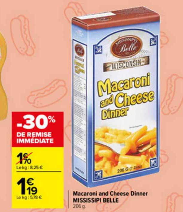 macaroni and cheese dinner mississipi belle