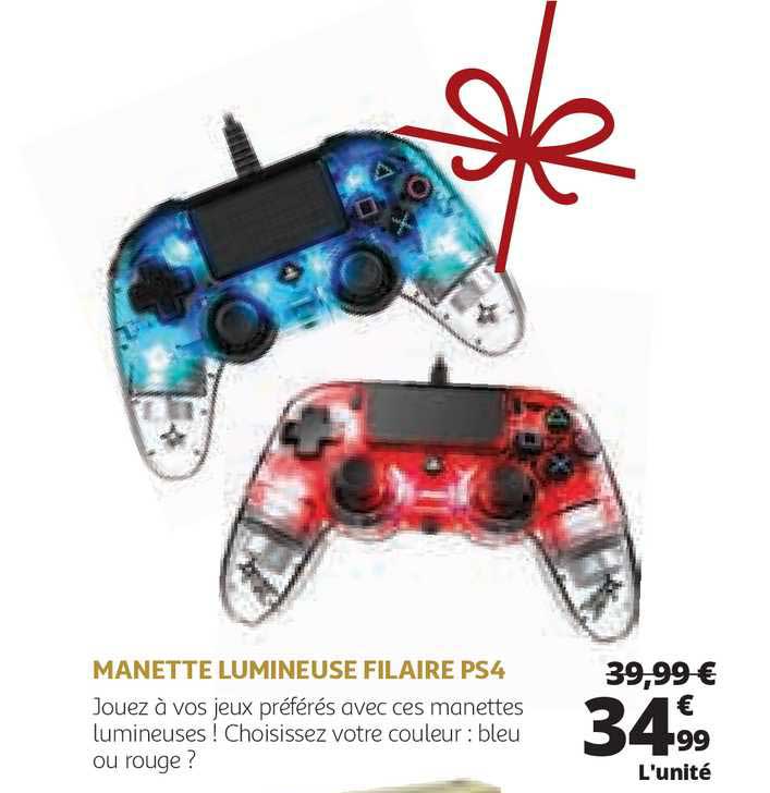 Manette Lumineuse Filaire Ps4