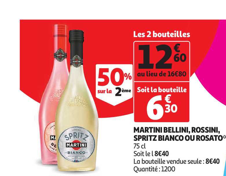 martini bellini rossini spritz bianco ou rasato 50% sur la 2ème