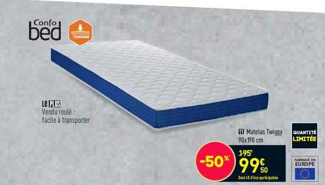 matelas twiggy 90 x 190 cm