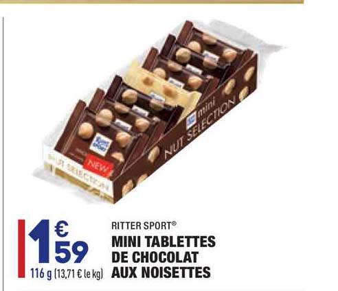 mini tablettes de chocolat aux noisettes ritter sport