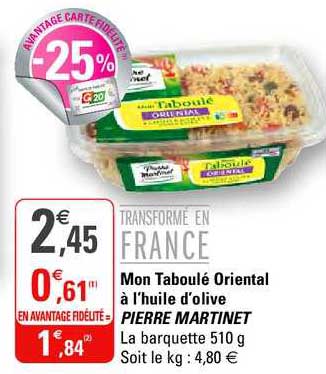 mon taboulé oriental à l'huile d'olive pierre martinet