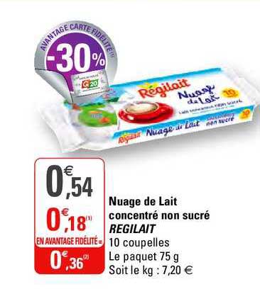 nuage de lait concentré non sucré regilait