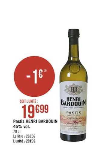 pastis henri bardouin 45% vol