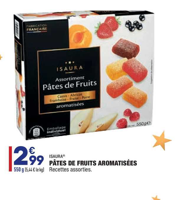 pâtes de fruits aromatisées isaura