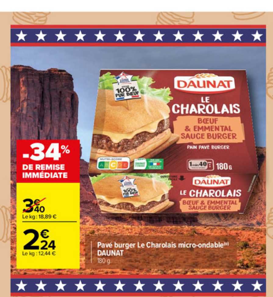 pavé burger la charolais micro ondable daunat