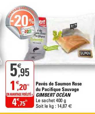 pavés de saumon rose du pacifique sauvage gimbert océan
