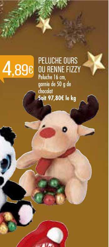 peluche ours ou renne fizzy