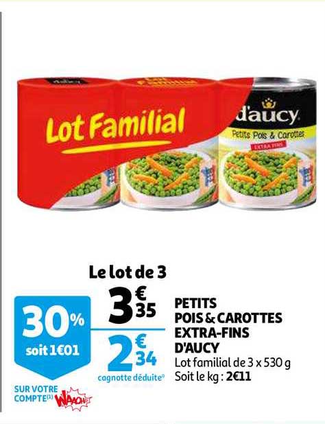 petits pois & carottes extra-fins d'aucy
