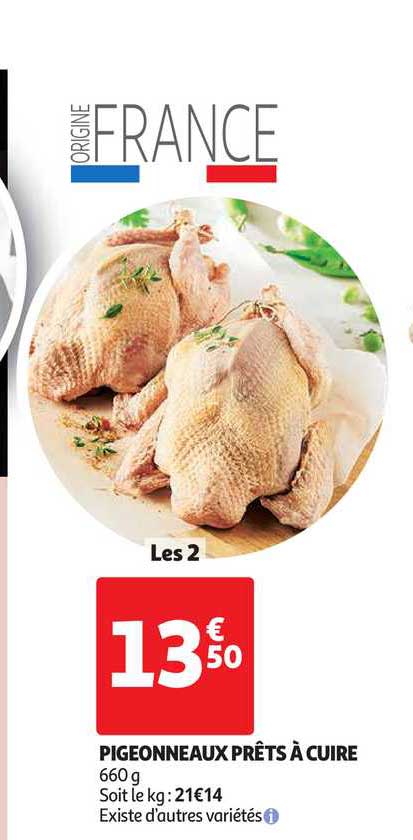 pigeonneaux prêts à cuire