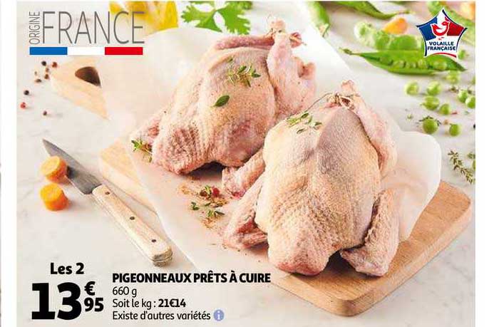 pigeonneaux prêts à cuire