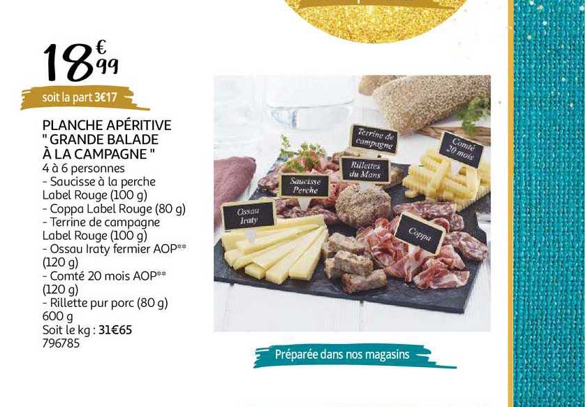 planche apéritive "grande balade à la campagne"