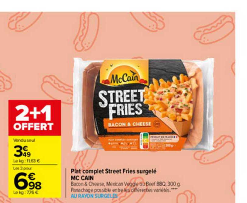 plat complet street fries surgelé mc cain