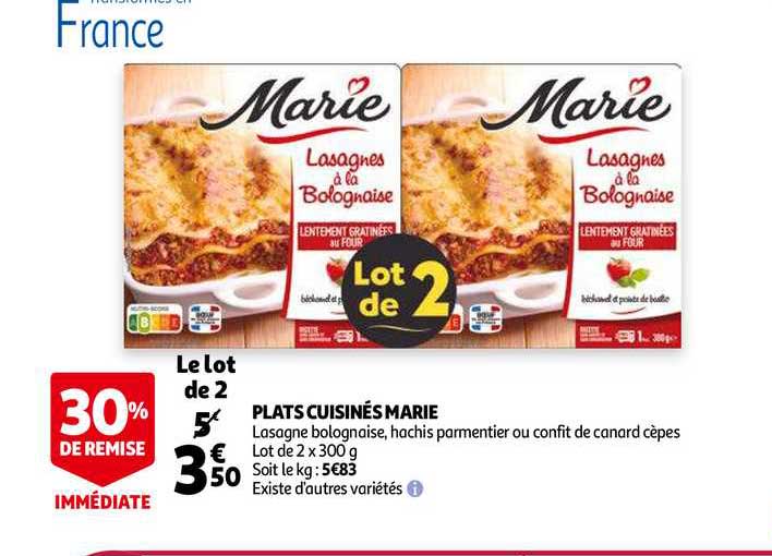 Plats Cuisinés Marie