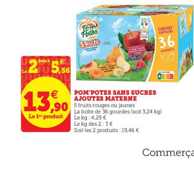 Pom'potes Sans Sucres Ajoutés Materne