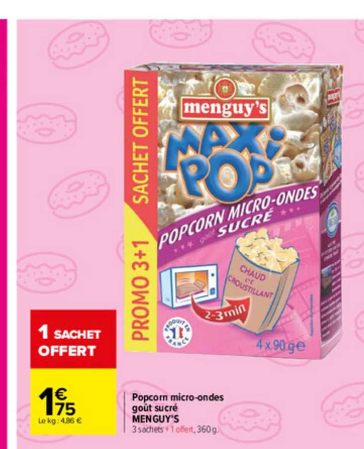 popcorn micro ondes goût sucré menguy's