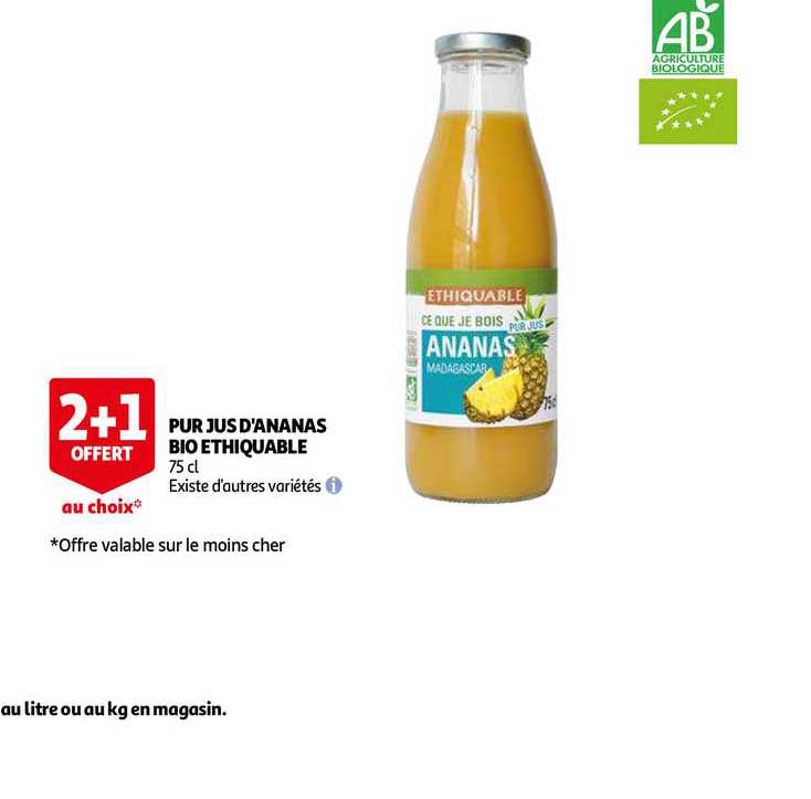 pur jus d'ananas bio ethiquable