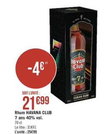 rhum havana club 7 ans 40% vol.