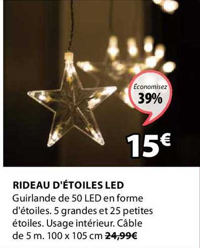 rideau d'étoiles led