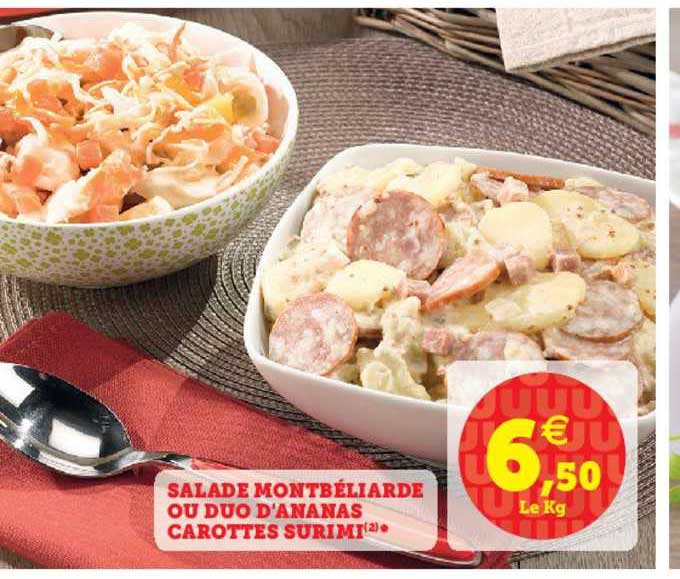 salade montbéliarde ou duo d'ananas carottes surimi