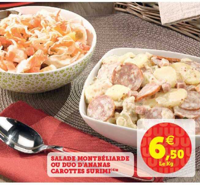 salade montbéliarde ou duo d'ananas carottes surimi
