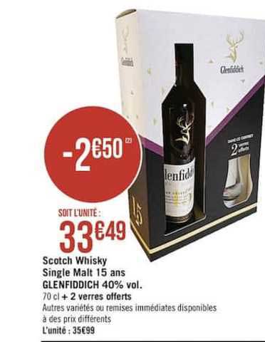 scotch whisky single malt 15 ans glenfiddich 40% vol